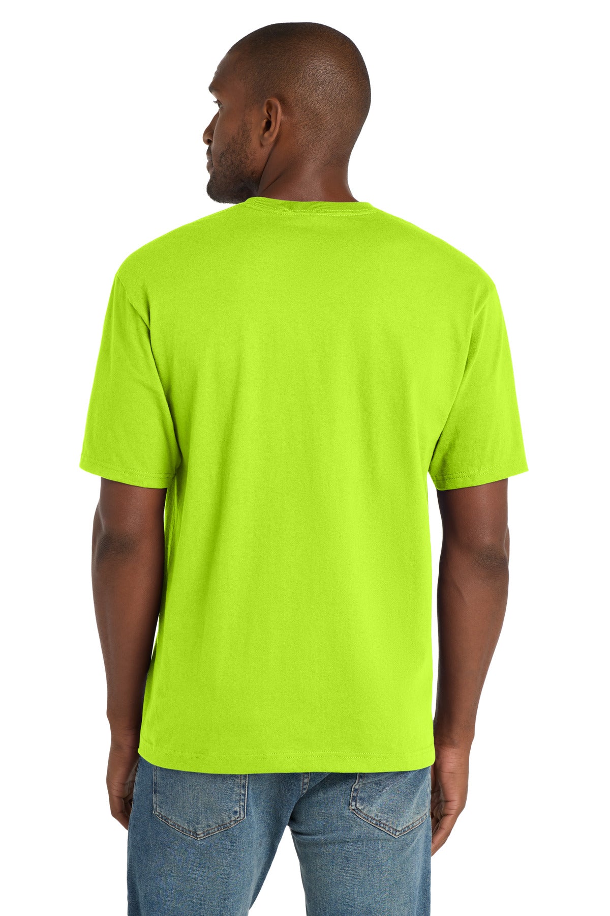 CornerStone Workwear Pocket Tee - Safety Green - back