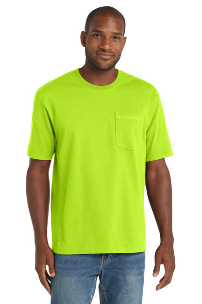 CornerStone Workwear Pocket Tee - Safety Green - front