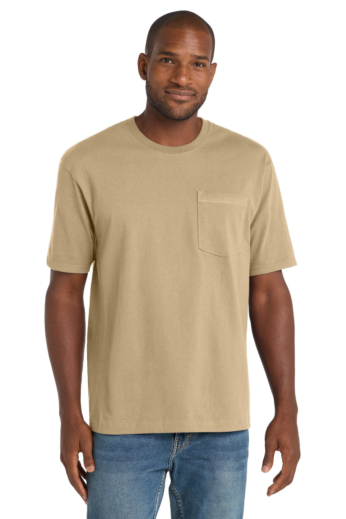 CornerStone Workwear Pocket Tee - Tan - front