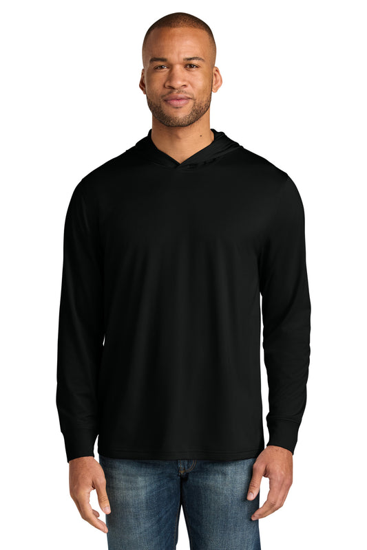 CornerStone Workwear Pro Long Sleeve Hooded Tee - Black - front