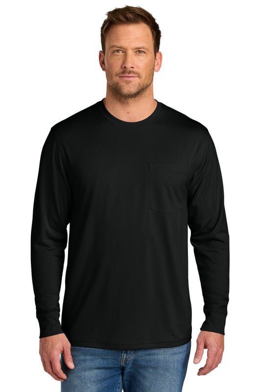 CornerStone Workwear Pro Long Sleeve Pocket Tee - Black - front