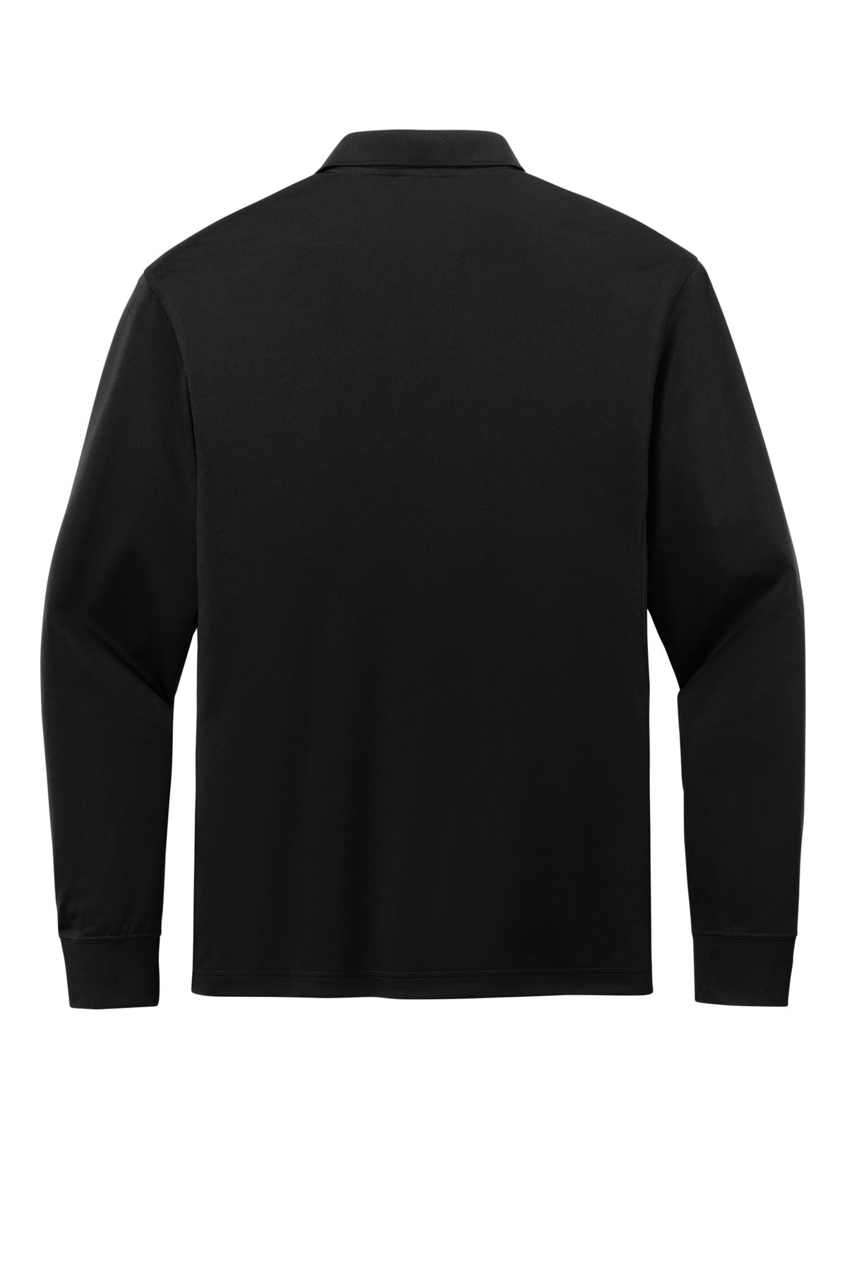 CornerStone Workwear Pro Tactical Long Sleeve Polo - Black - flat back