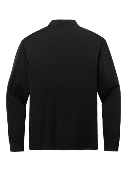 CornerStone Workwear Pro Tactical Long Sleeve Polo - Black - flat back
