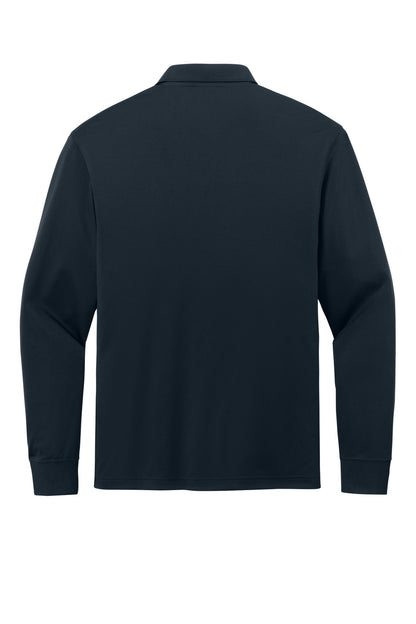 CornerStone Workwear Pro Tactical Long Sleeve Polo - Dark Navy - flat back