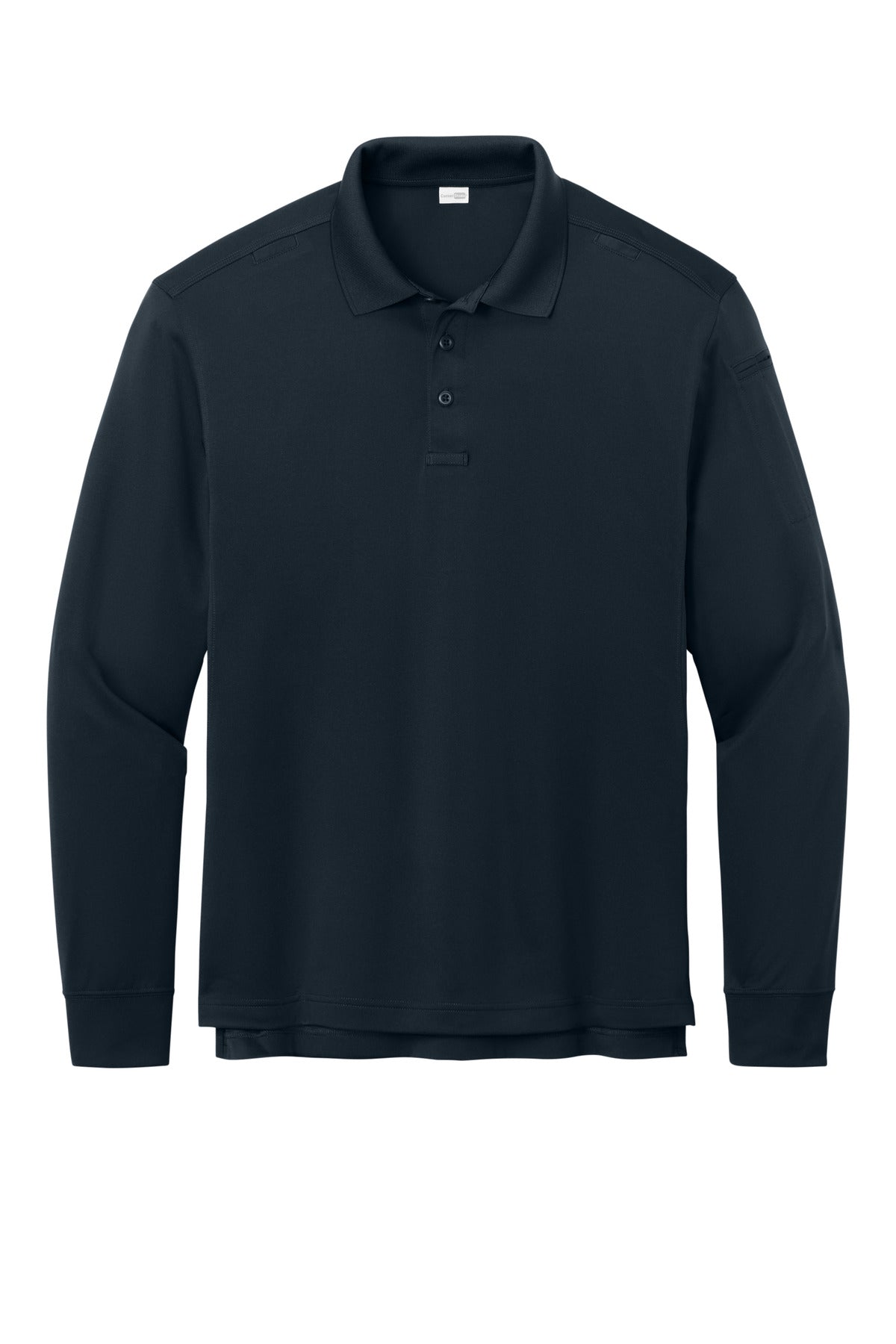 CornerStone Workwear Pro Tactical Long Sleeve Polo - Dark Navy - flat front