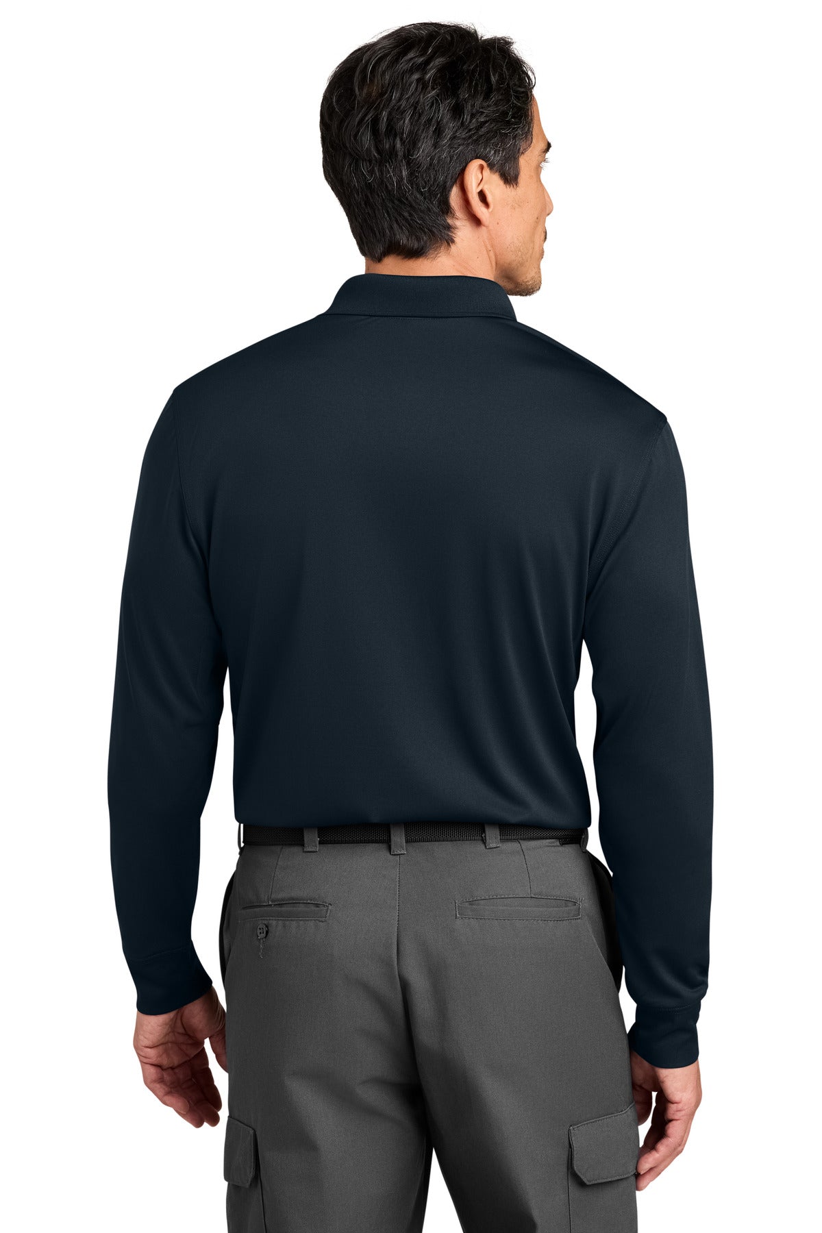 CornerStone Workwear Pro Tactical Long Sleeve Polo - Dark Navy - back