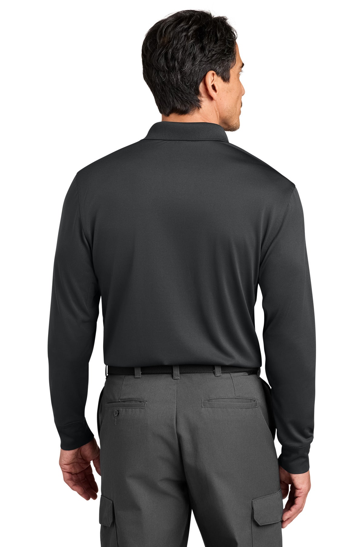 CornerStone Workwear Pro Tactical Long Sleeve Polo - Echo Steel - back