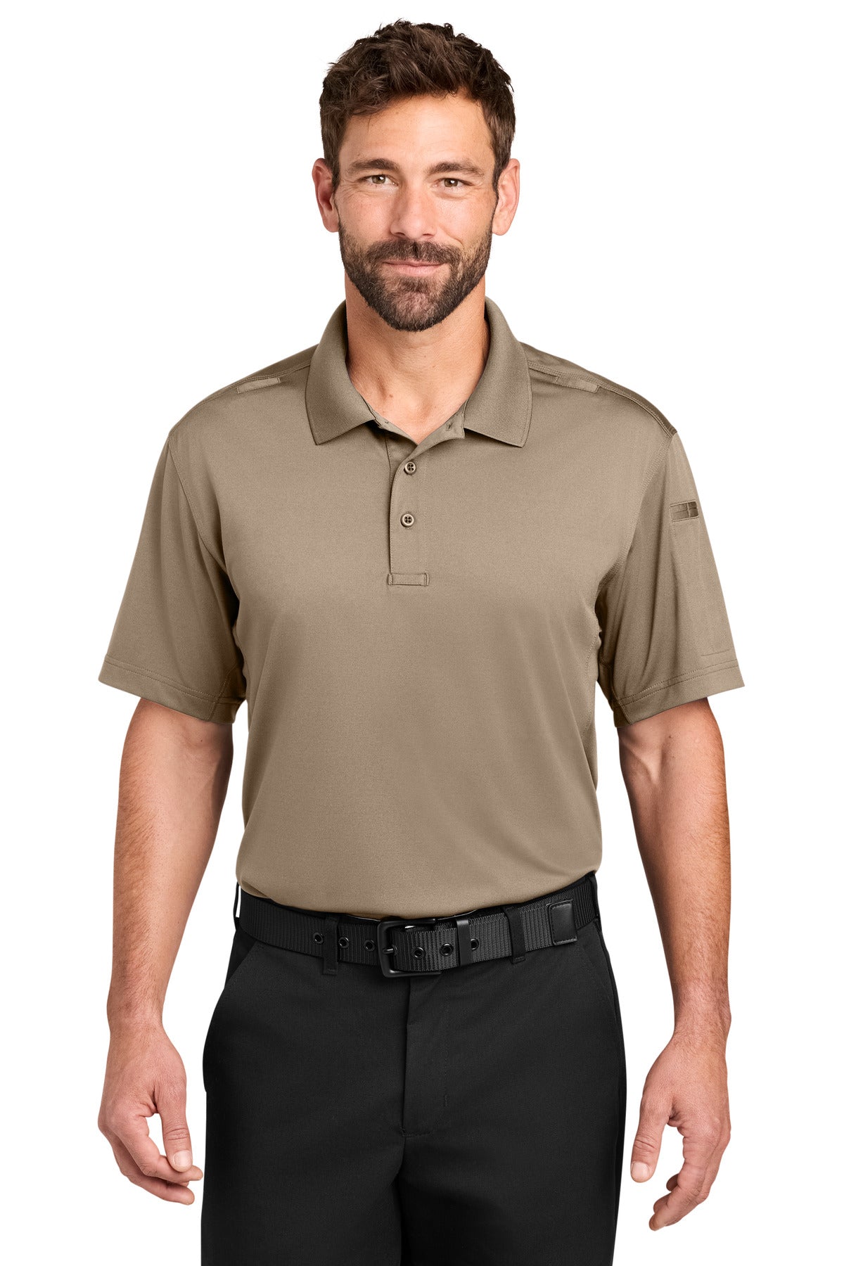 CornerStone Workwear Pro Tactical Polo - Silver Tan - front