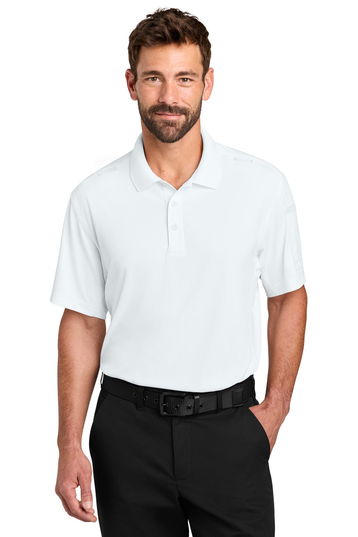 CornerStone Workwear Pro Tactical Polo - White - front