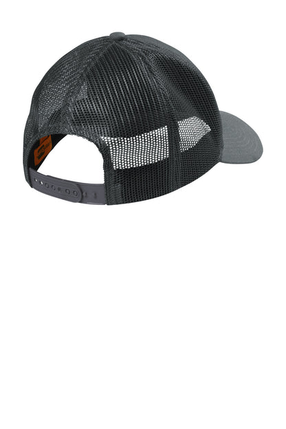 CornerStone Canvas Mesh Back Cap - Charcoal - flat back