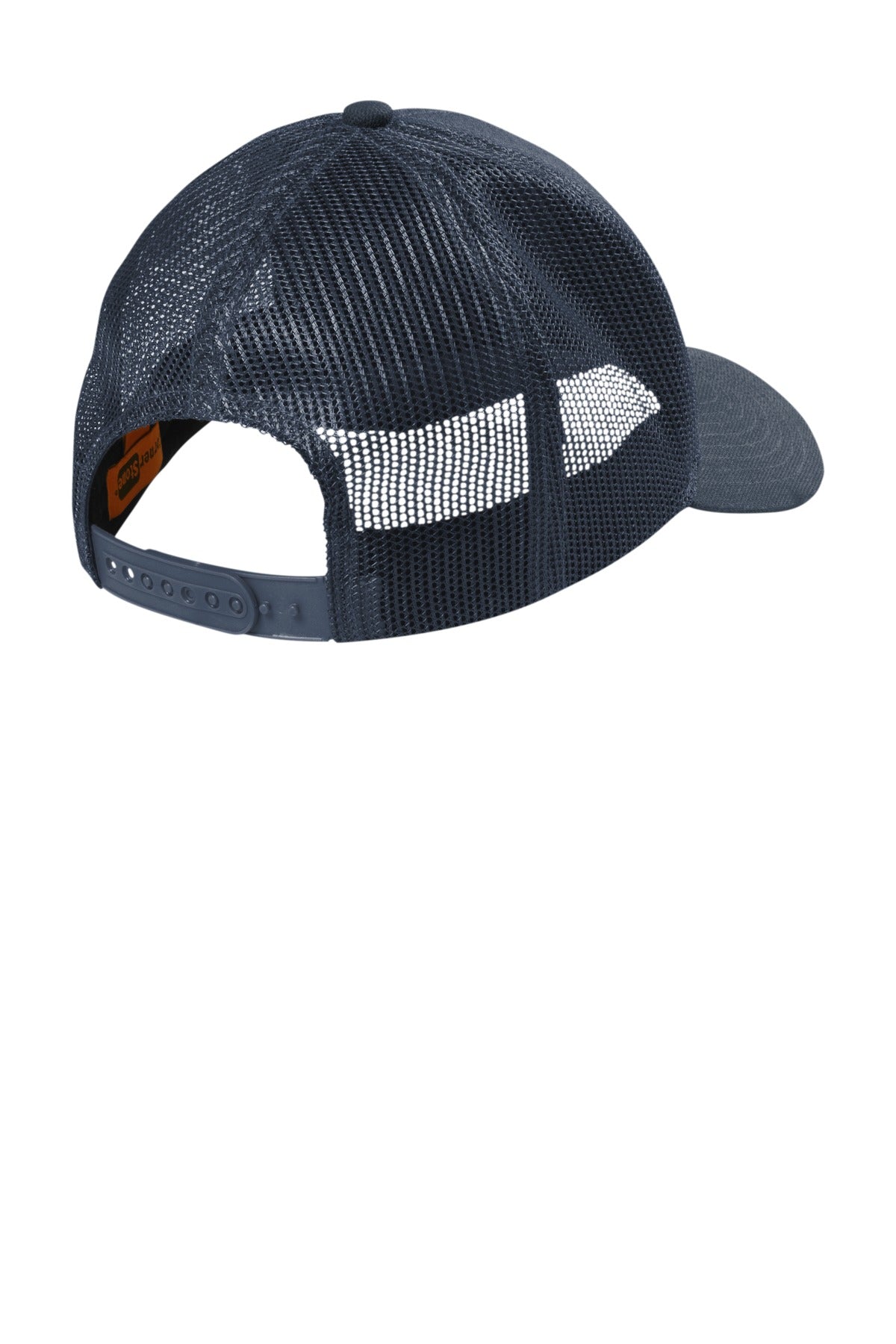 CornerStone Canvas Mesh Back Cap - Navy Blue - flat back