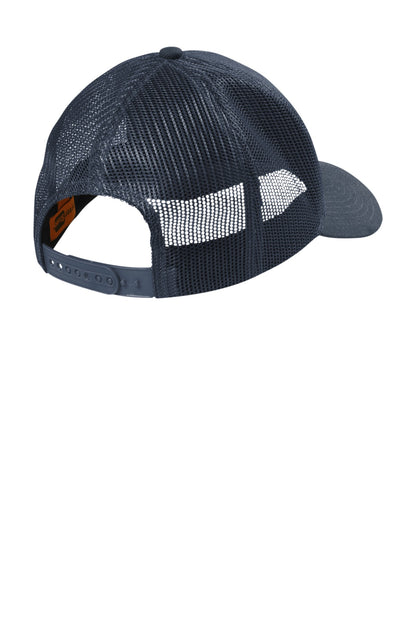 CornerStone Canvas Mesh Back Cap - Navy Blue - flat back