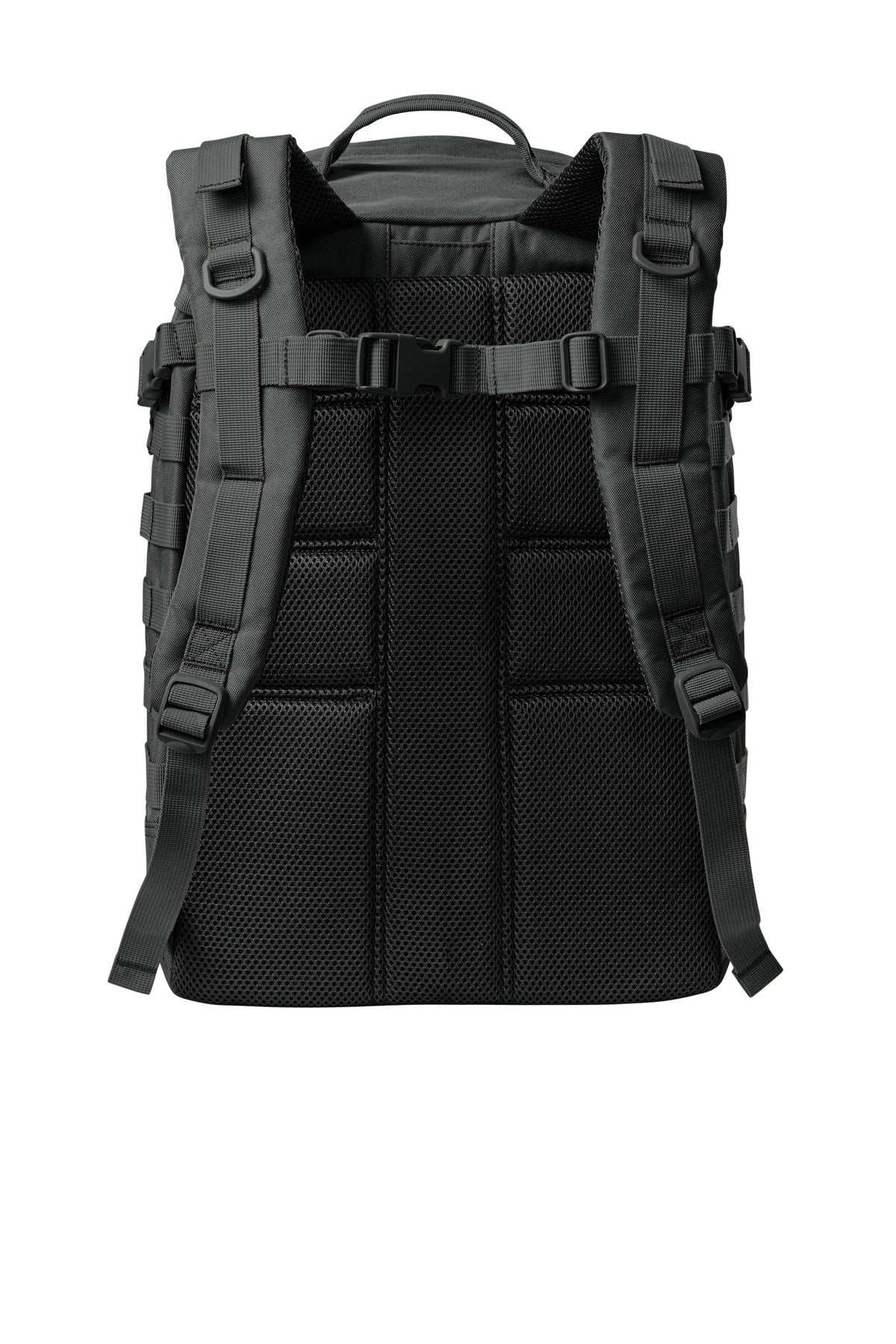 CornerStone Large Tactical Backpack - Black - flat back
