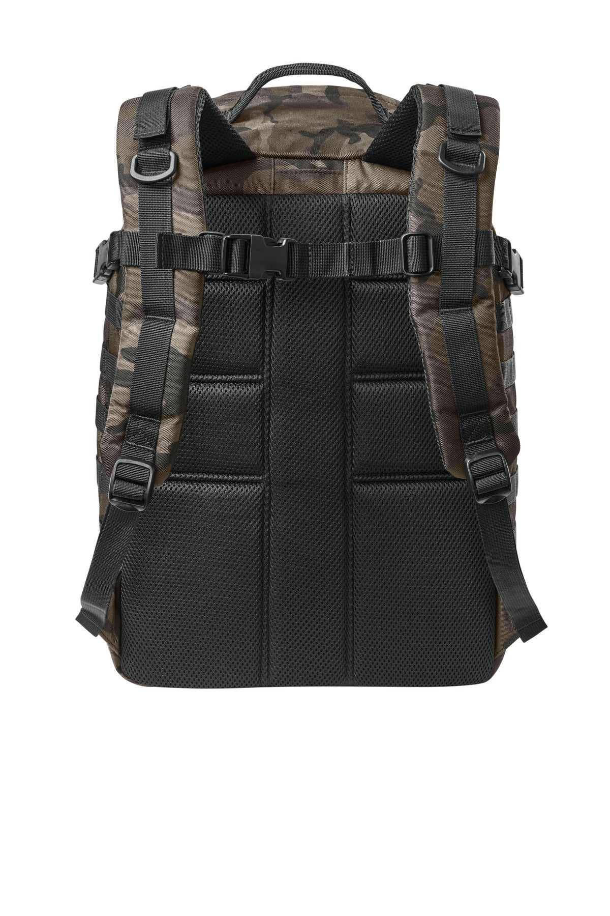 CornerStone Large Tactical Backpack - Black Ink Camo - flat back