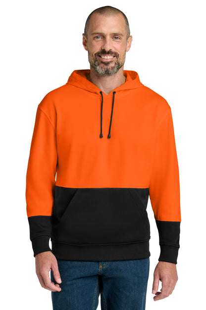 CornerStone Enhanced Visibility Fleece Pullover Hoodie - Safety Orange - front