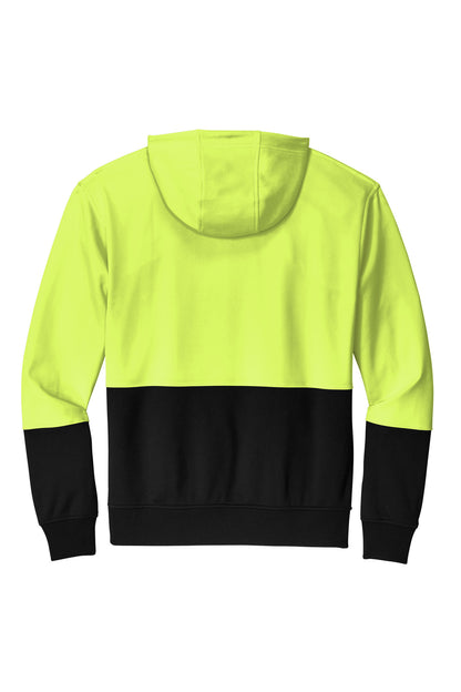 CornerStone Enhanced Visibility Fleece Pullover Hoodie - Safety Yellow - flat back