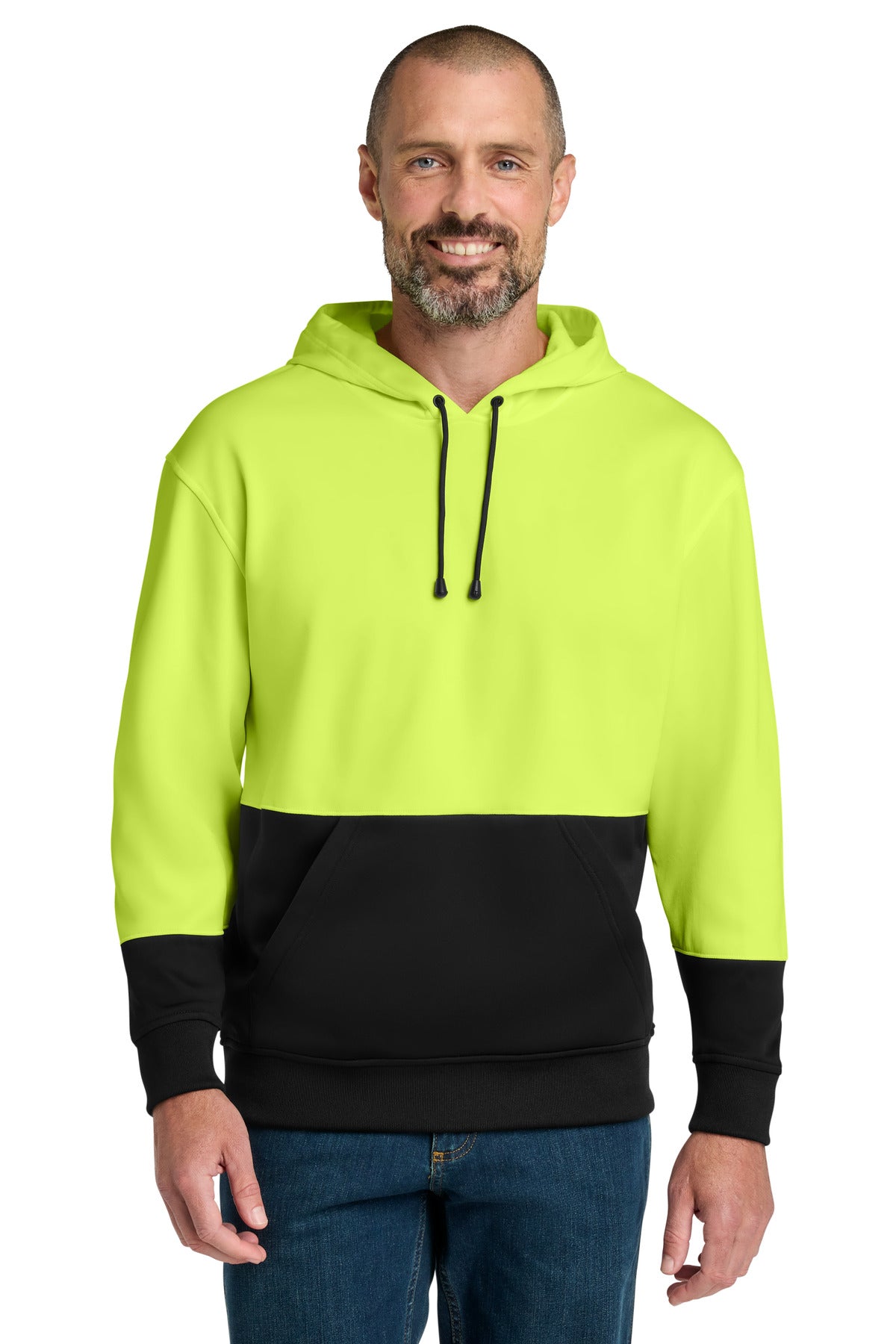 CornerStone Enhanced Visibility Fleece Pullover Hoodie - Safety Yellow - front