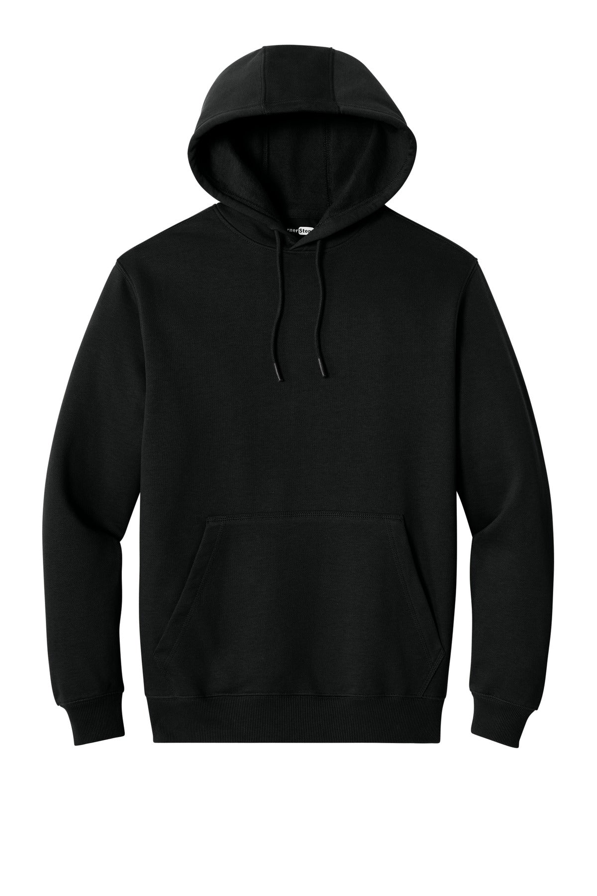 CornerStone Tough Fleece Pullover Hoodie - Black - flat front