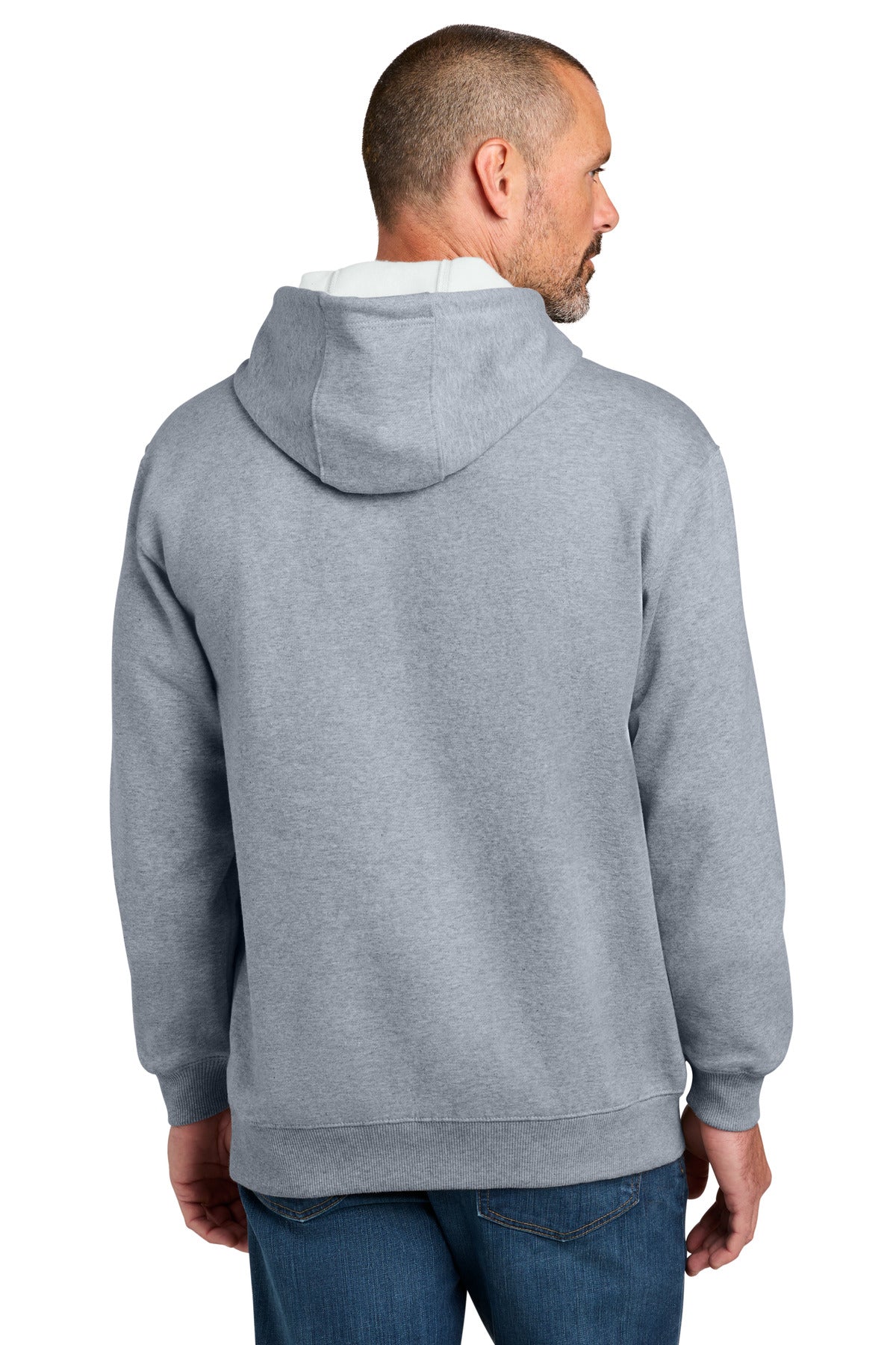 CornerStone Tough Fleece Pullover Hoodie - Heather Grey - back