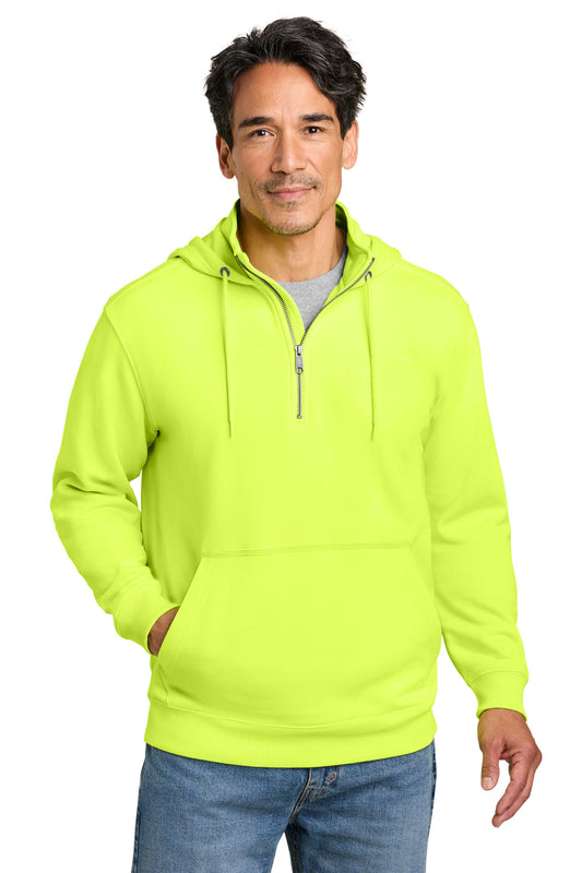 CornerStone Tough Fleece 1/4-Zip Hoodie - Bright Yellow - front
