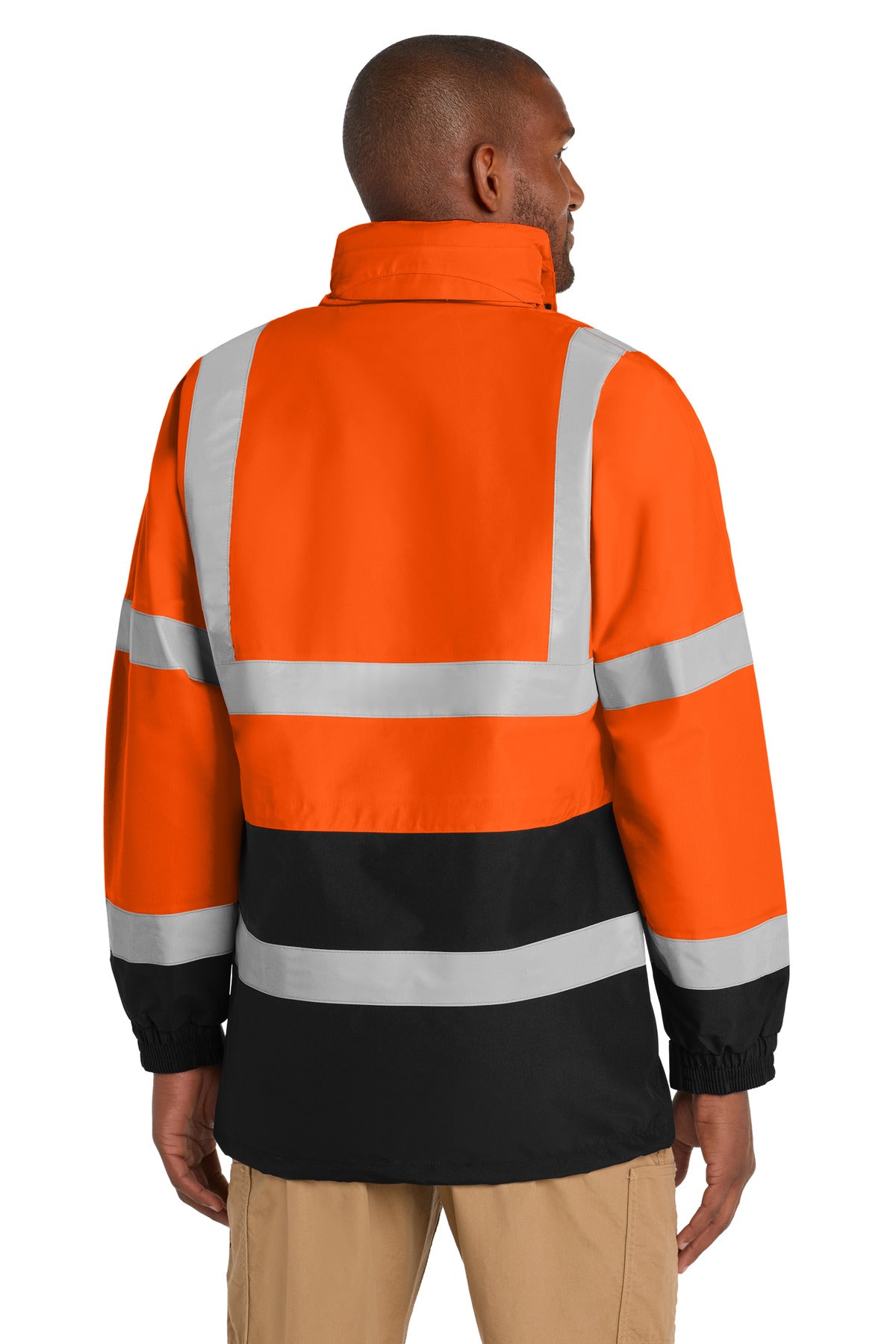 CornerStone ANSI 107 Class 3 Waterproof Parka - Safety Orange - back