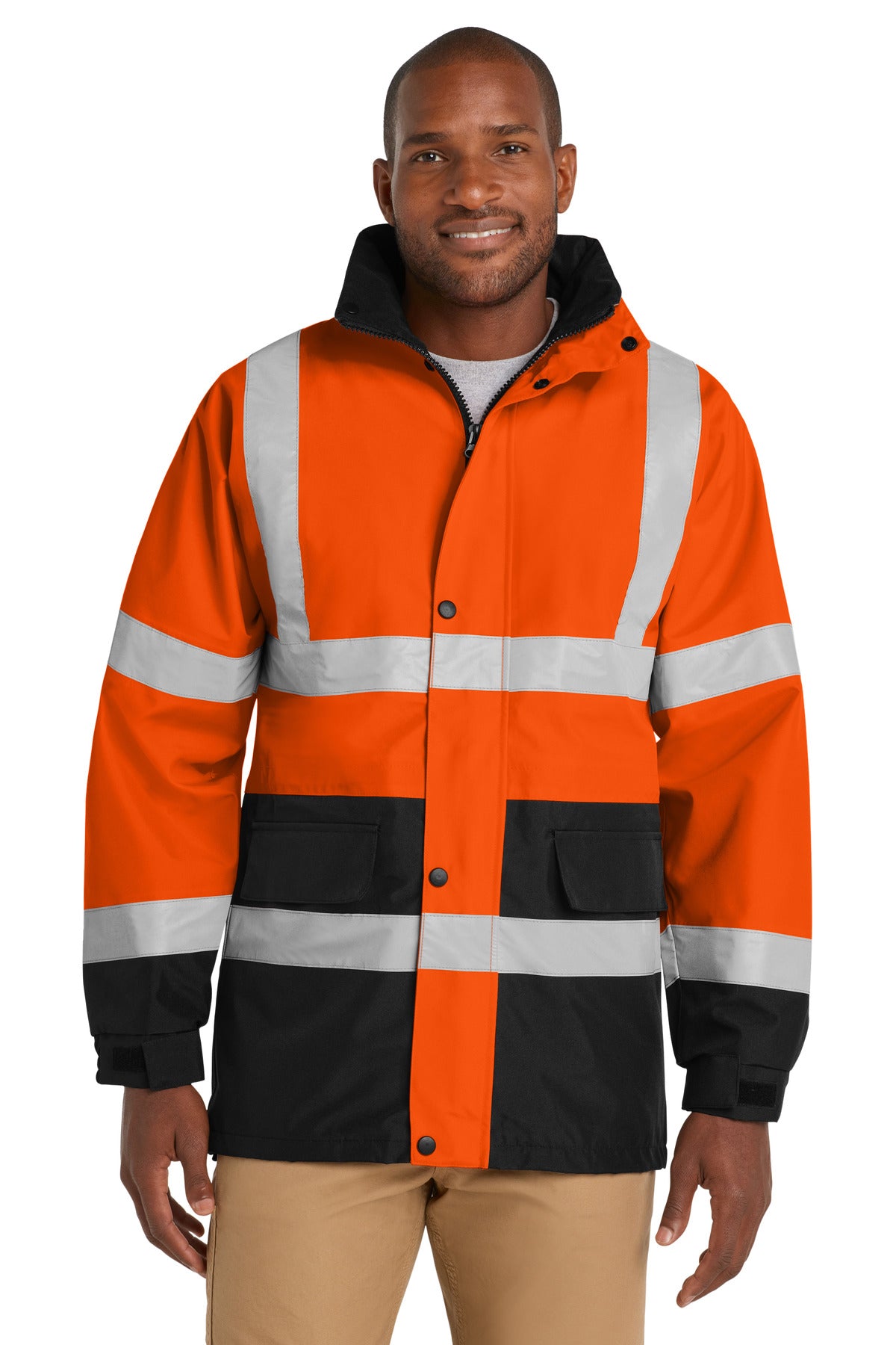 CornerStone ANSI 107 Class 3 Waterproof Parka - Safety Orange - front