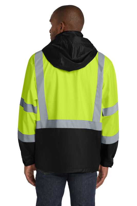 CornerStone ANSI 107 Class 3 Safety Windbreaker - Safety Yellow - back