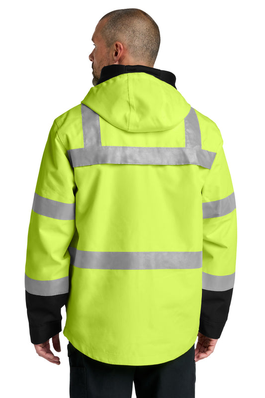 CornerStone ANSI 107 Class 3 Waterproof Ripstop 3-In-1 Parka - Safety Yellow - back