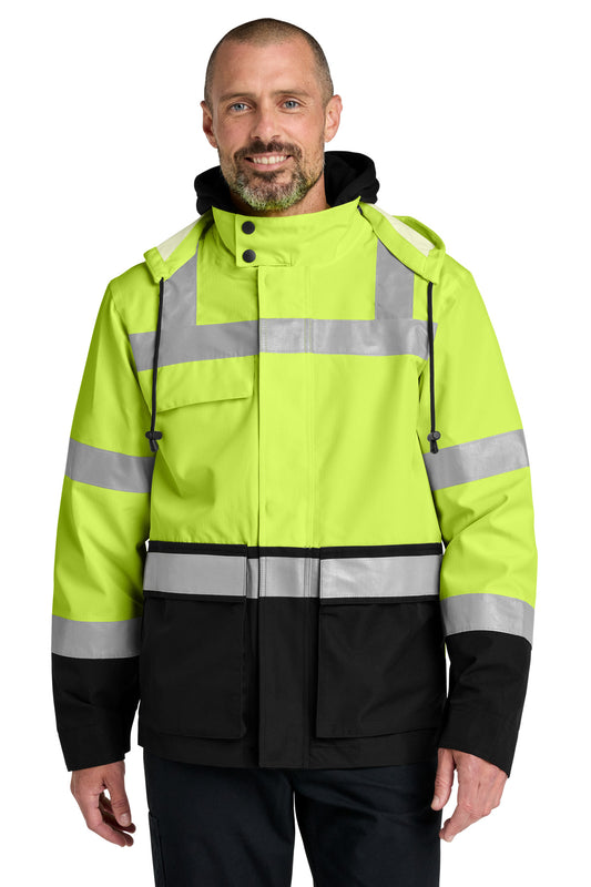 CornerStone ANSI 107 Class 3 Waterproof Ripstop 3-In-1 Parka - Safety Yellow - front