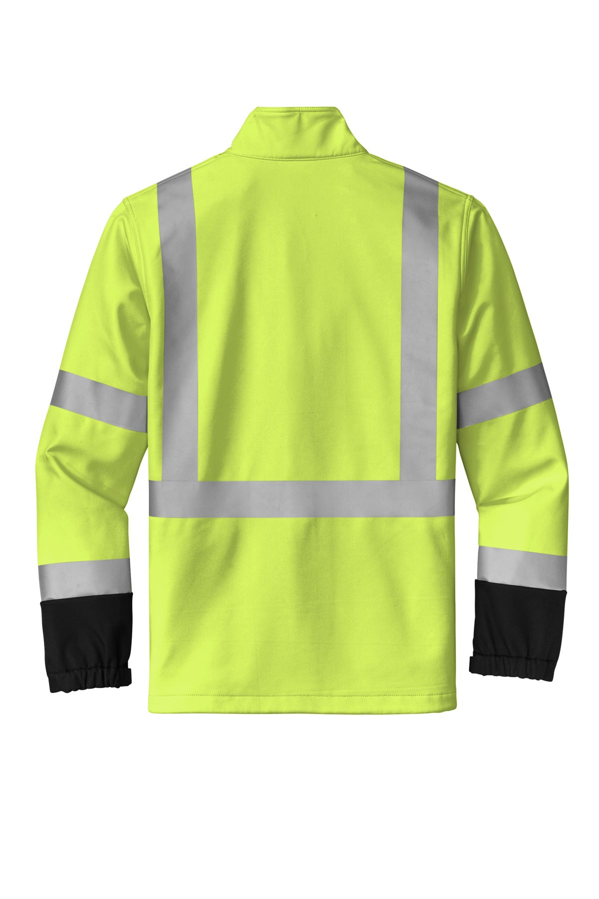 CornerStone ANSI 107 Class 3 Soft Shell Jacket - Safety Yellow - flat back