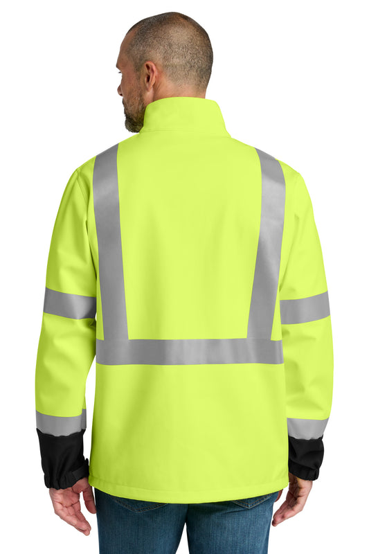 CornerStone ANSI 107 Class 3 Soft Shell Jacket - Safety Yellow - back