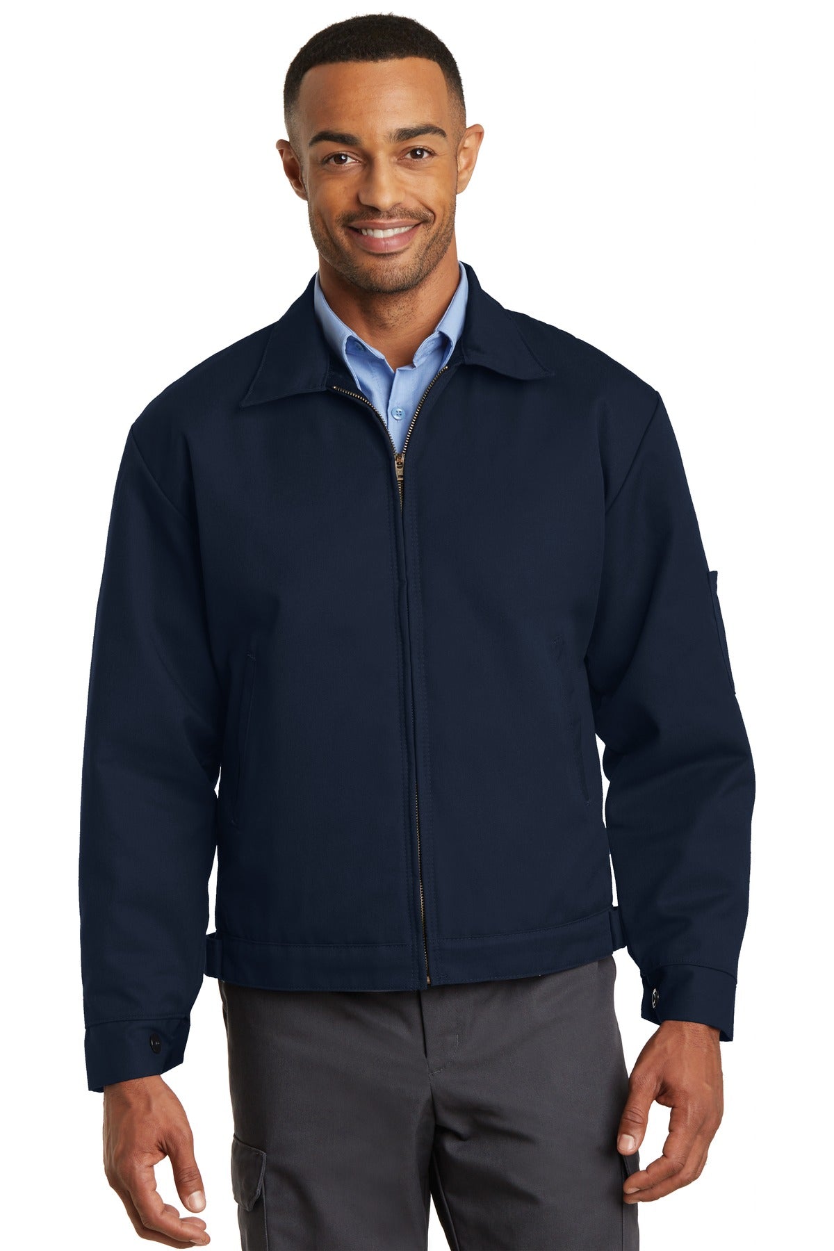 Red Kap Slash Pocket Jacket - Navy - front