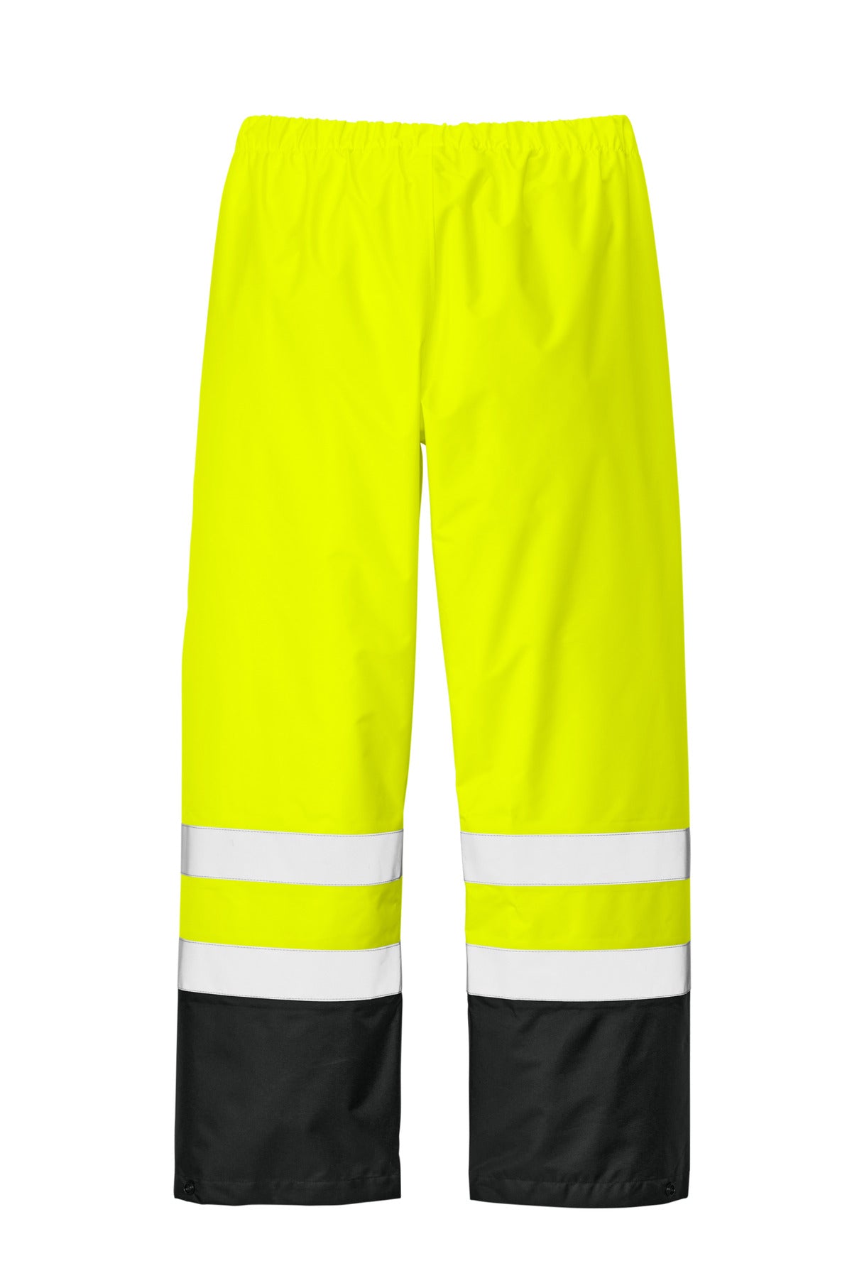 CornerStone ANSI Class E Pull-On Rain Pant - Safety Yellow/ Black - flat back
