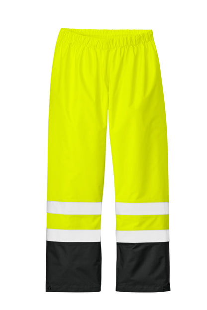 CornerStone ANSI Class E Pull-On Rain Pant - Safety Yellow/ Black - flat front