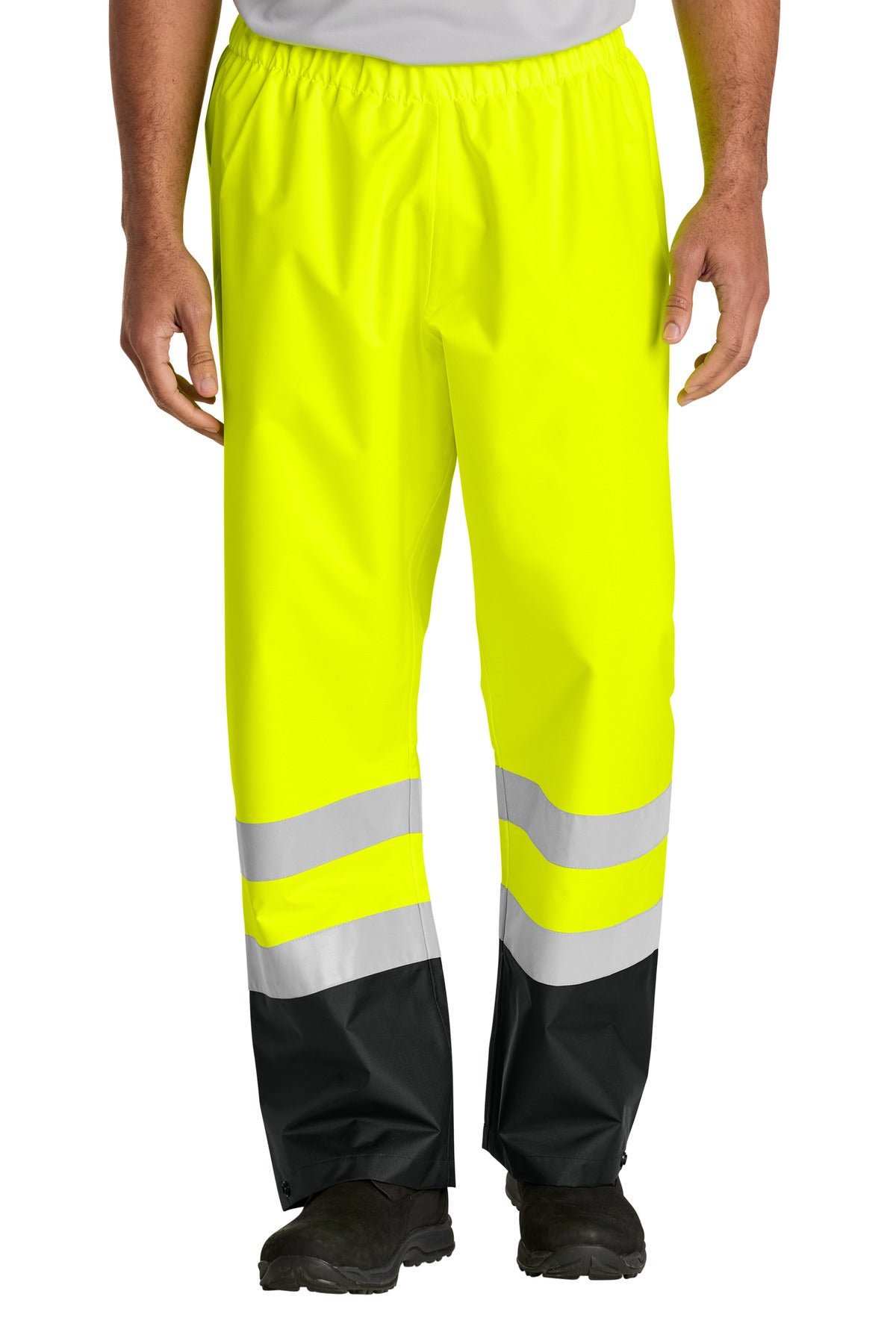 CornerStone ANSI Class E Pull-On Rain Pant - Safety Yellow/ Black - front