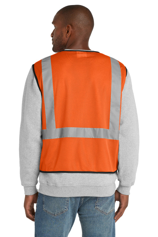 CornerStone ANSI 107 Class 2 Economy Mesh One-Pocket Vest - Safety Orange - back