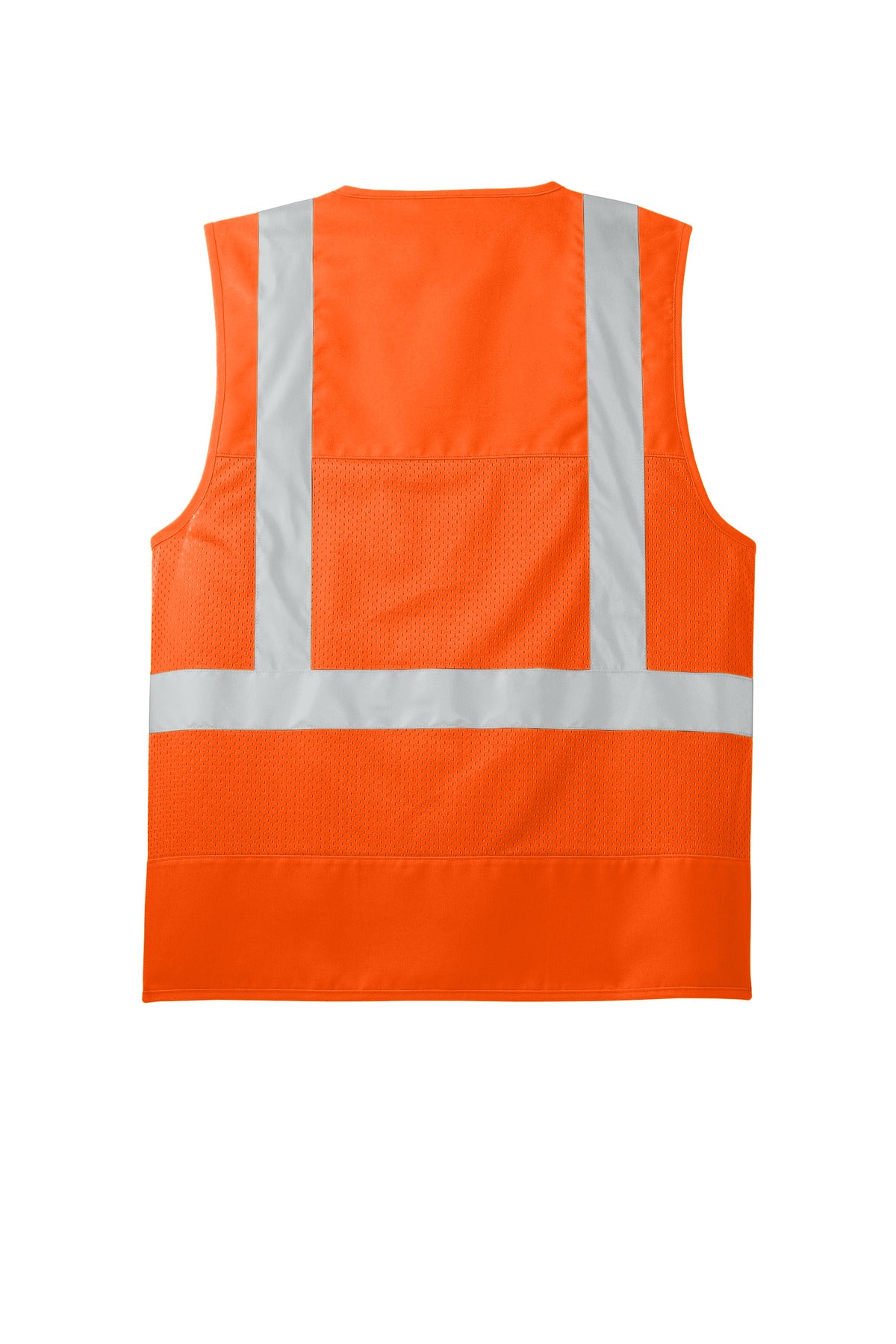 CornerStone ANSI 107 Class 2 Mesh Back Safety Vest - Safety Orange - flat back