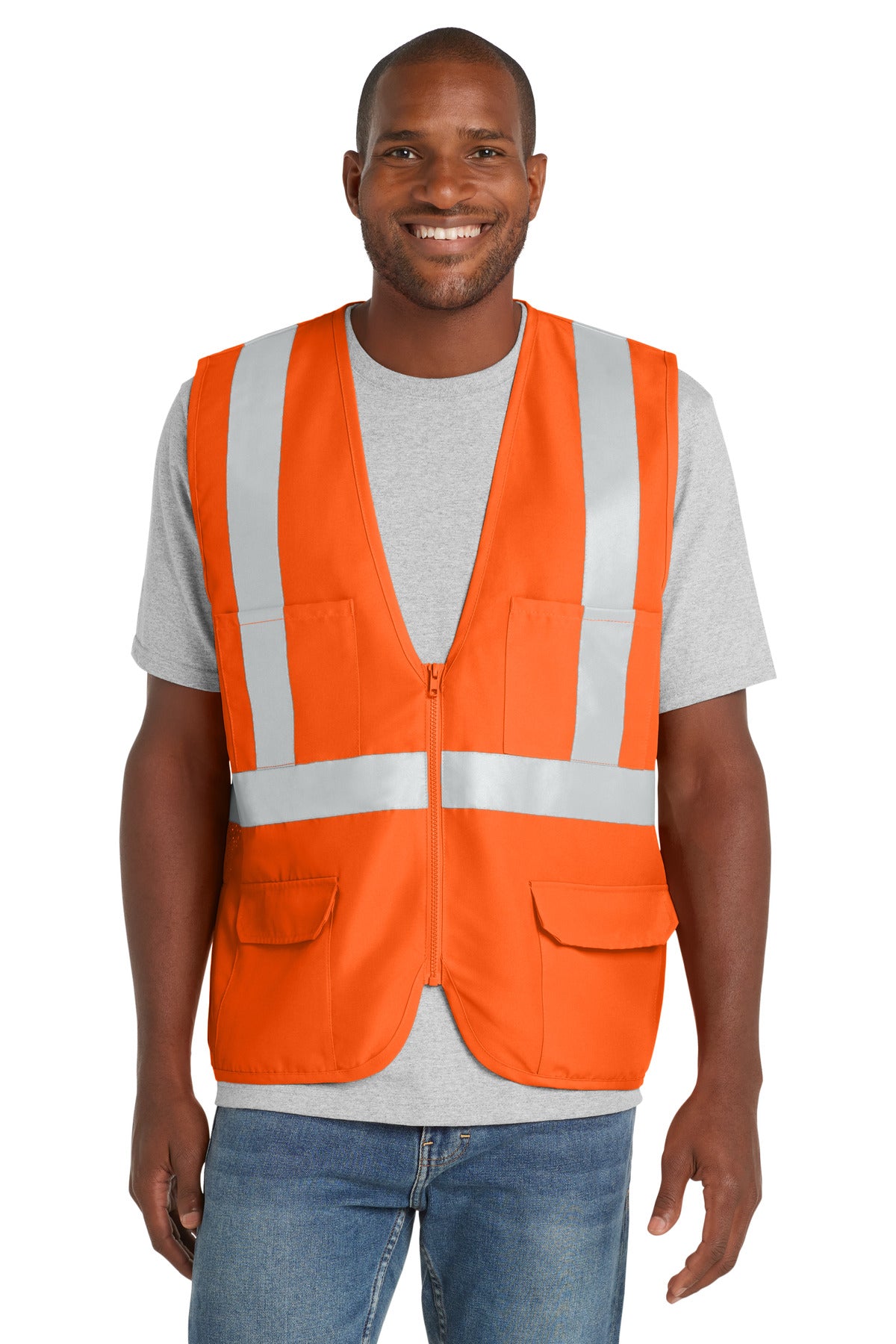 CornerStone ANSI 107 Class 2 Mesh Back Safety Vest - Safety Orange - front