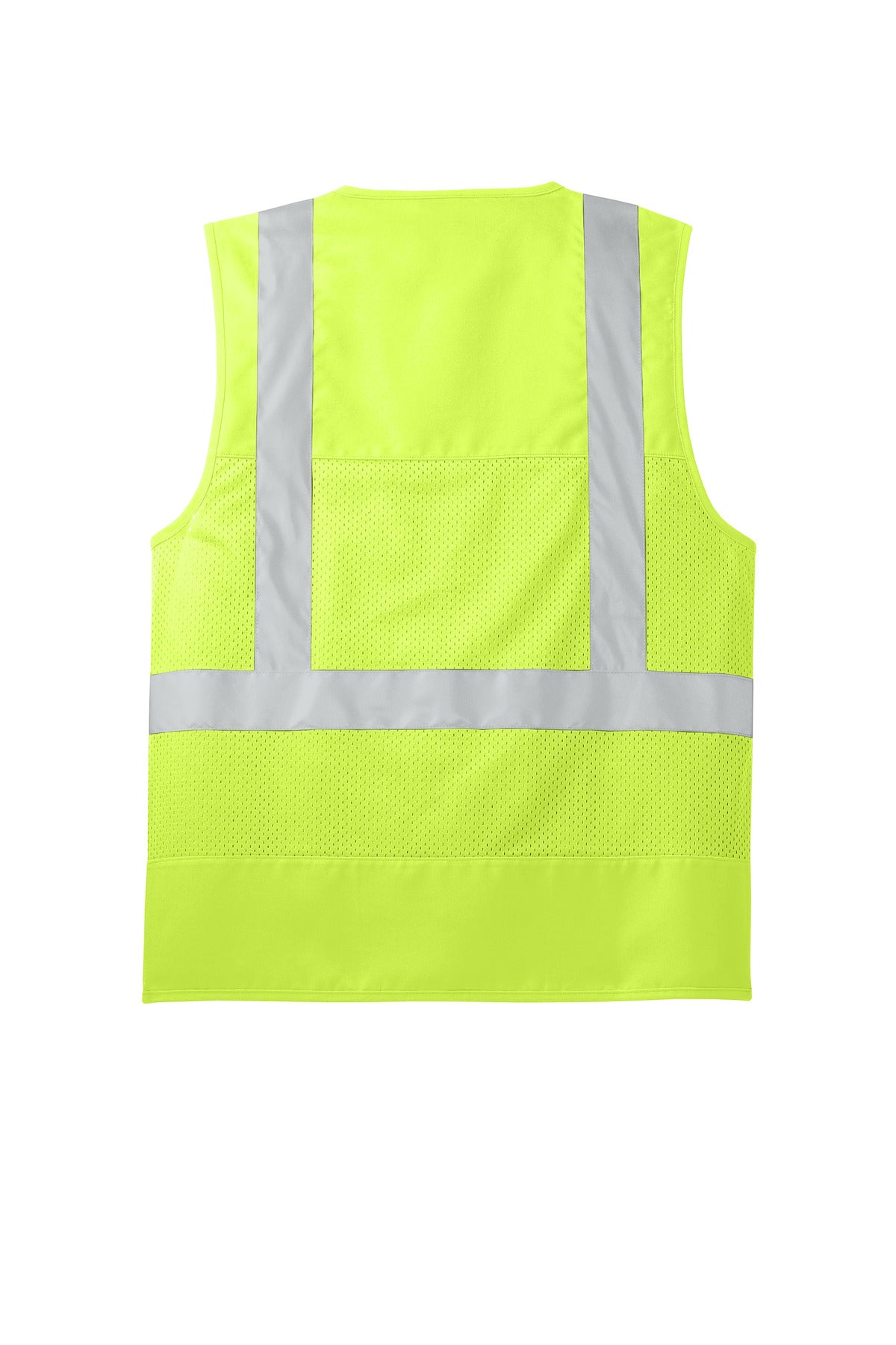 CornerStone ANSI 107 Class 2 Mesh Back Safety Vest - Safety Yellow - flat back