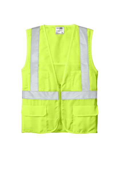 CornerStone ANSI 107 Class 2 Mesh Back Safety Vest - Safety Yellow - flat front