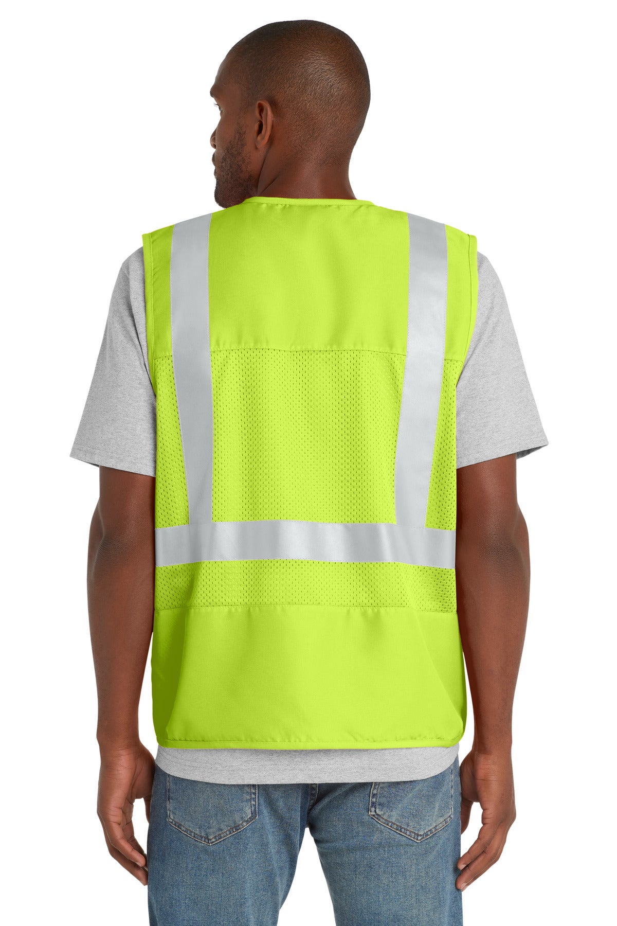 CornerStone ANSI 107 Class 2 Mesh Back Safety Vest - Safety Yellow - back