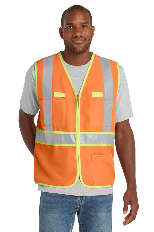 CornerStone ANSI 107 Class 2 Dual-Color Safety Vest - Safety Orange - front