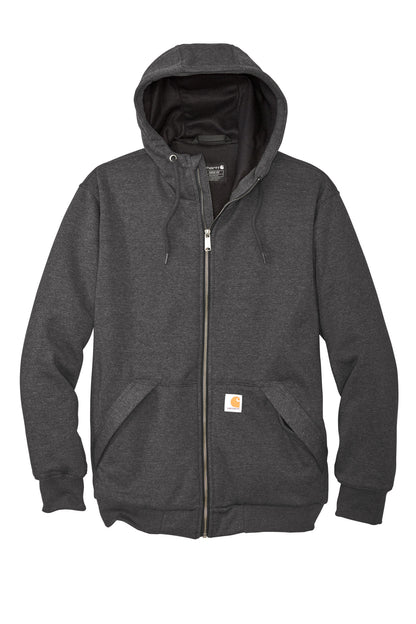 Carhartt Midweight Thermal-Lined Full-Zip Sweatshirt - Carbon Heather - flat front