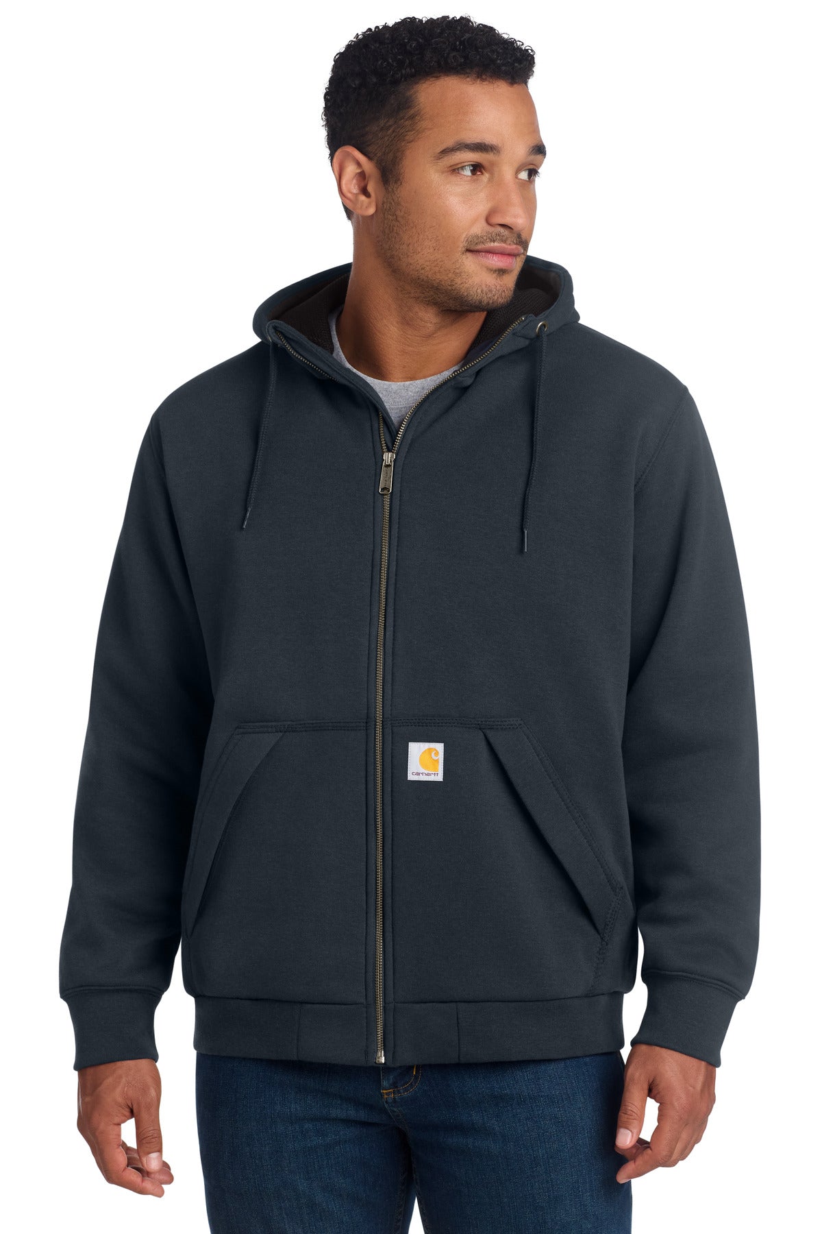Carhartt Midweight Thermal-Lined Full-Zip Sweatshirt - New Navy - front