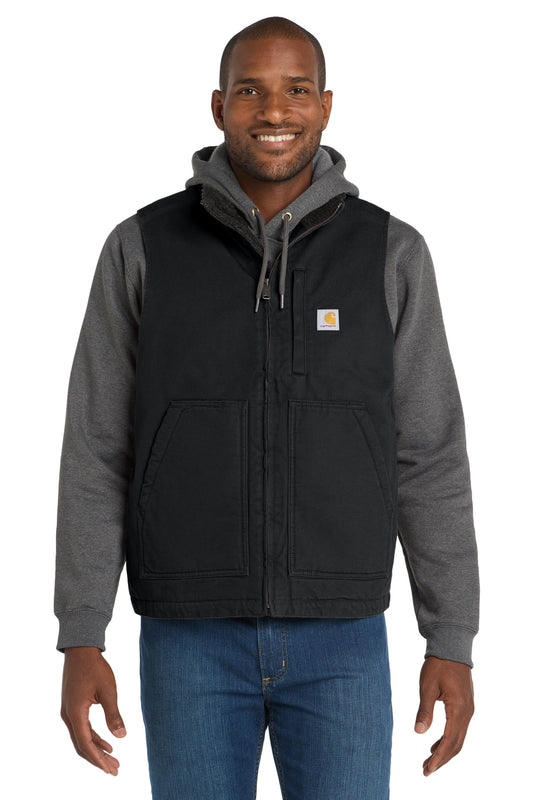 Carhartt Sherpa-Lined Mock Neck Vest - Black - front