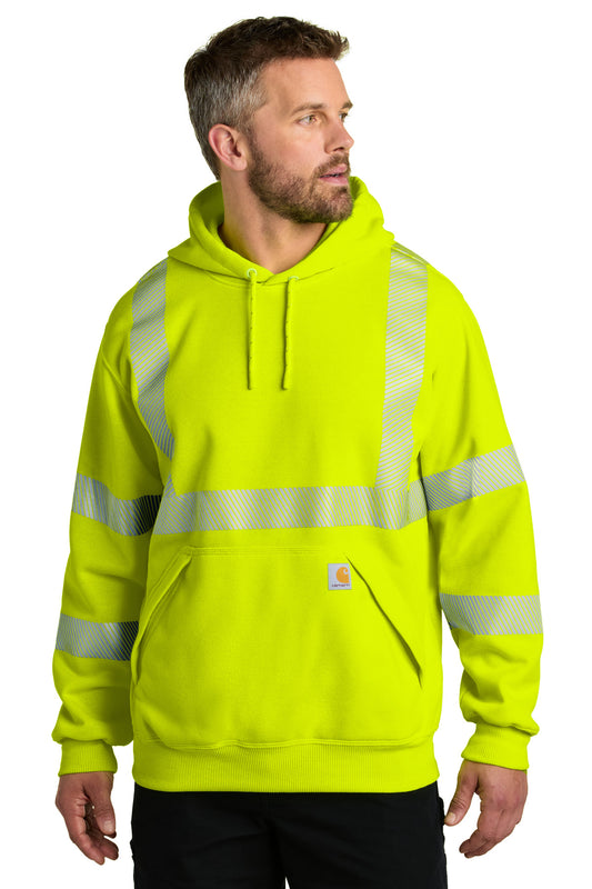 Carhartt ANSI 107 Class 3 Hooded Sweatshirt - Brite Lime - front