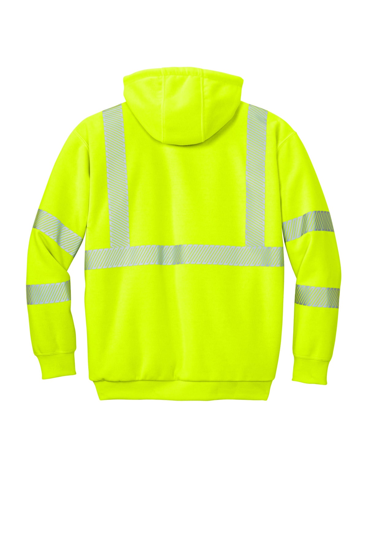 Carhartt ANSI 107 Class 3 Lined Full-Zip Sweatshirt - Brite Lime - flat back