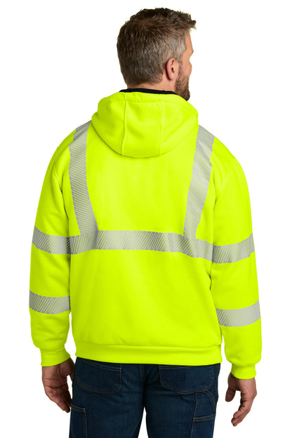 Carhartt ANSI 107 Class 3 Lined Full-Zip Sweatshirt - Brite Lime - back