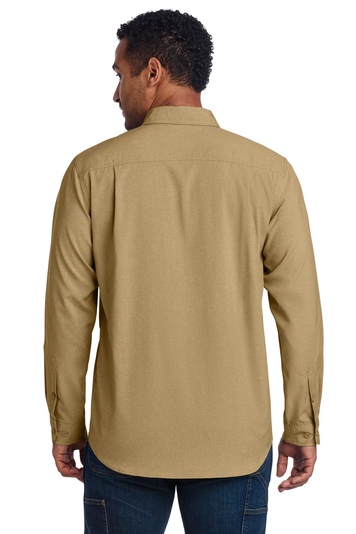 Carhartt Force Solid Long Sleeve Shirt - Dark Khaki - back