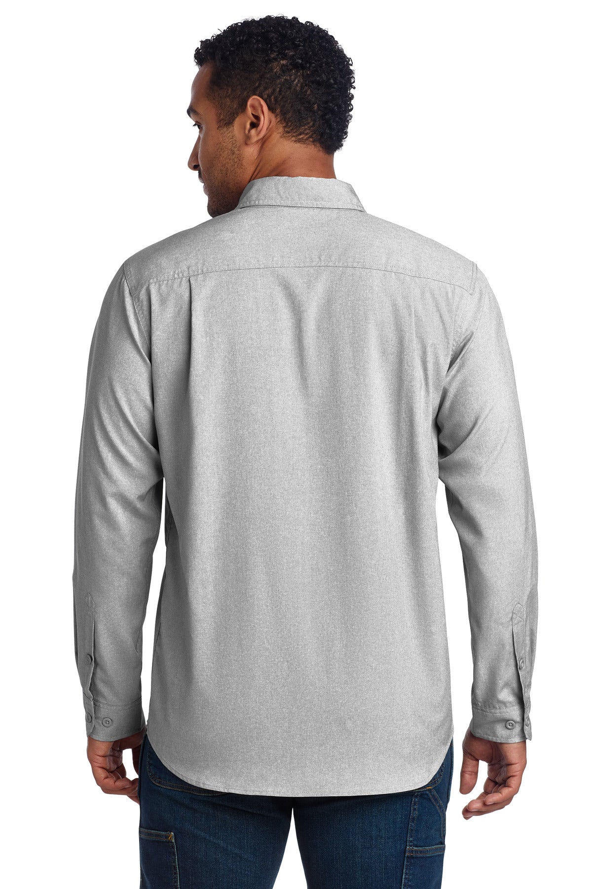 Carhartt Force Solid Long Sleeve Shirt - Steel - back